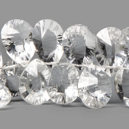 15x11mm Crystal Quartz Faceted Pears with Double Pavilion 8 inch 40 beads AAA