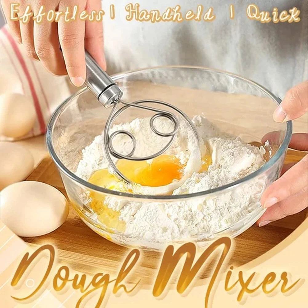 Dough Whisk Bread Mixer Stainless Steel Cake Pastry Flours Dough Blenders with Hanging Hole Kitchen Baking Blender Tools