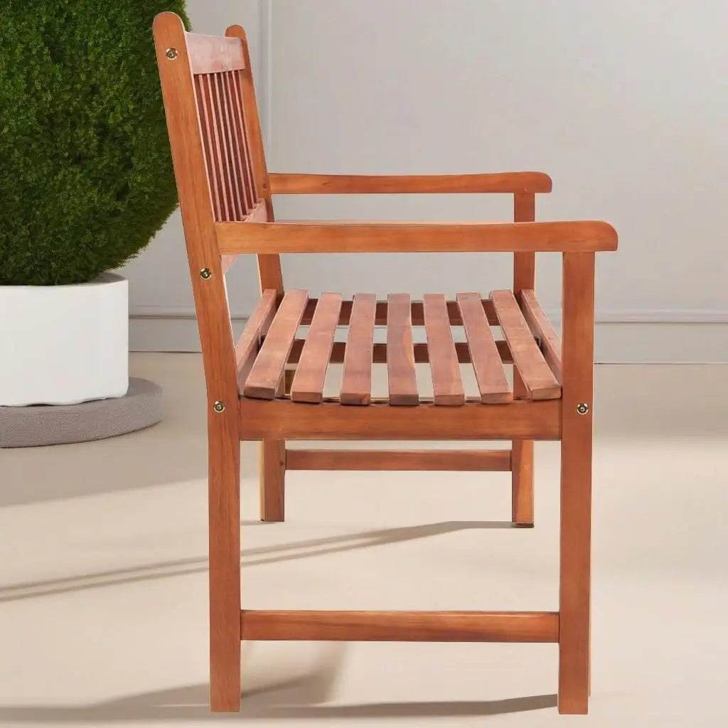 Acacia Wood Patio Bench with Cushion for Outdoor Comfort