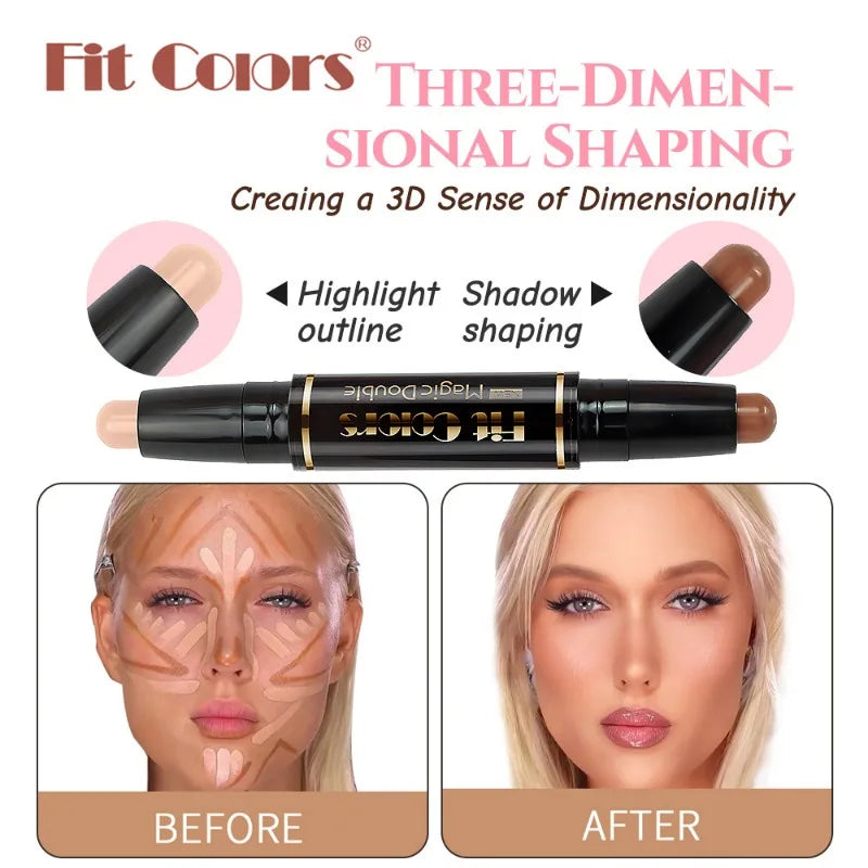 Double Head Highlight Pen Face Make up Liquid Waterproof Contouring Foundation Contour Makeup Concealer Stick Pencil Cosmetics