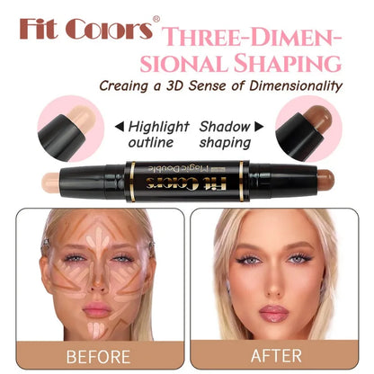 Double Head Highlight Pen Face Make up Liquid Waterproof Contouring Foundation Contour Makeup Concealer Stick Pencil Cosmetics