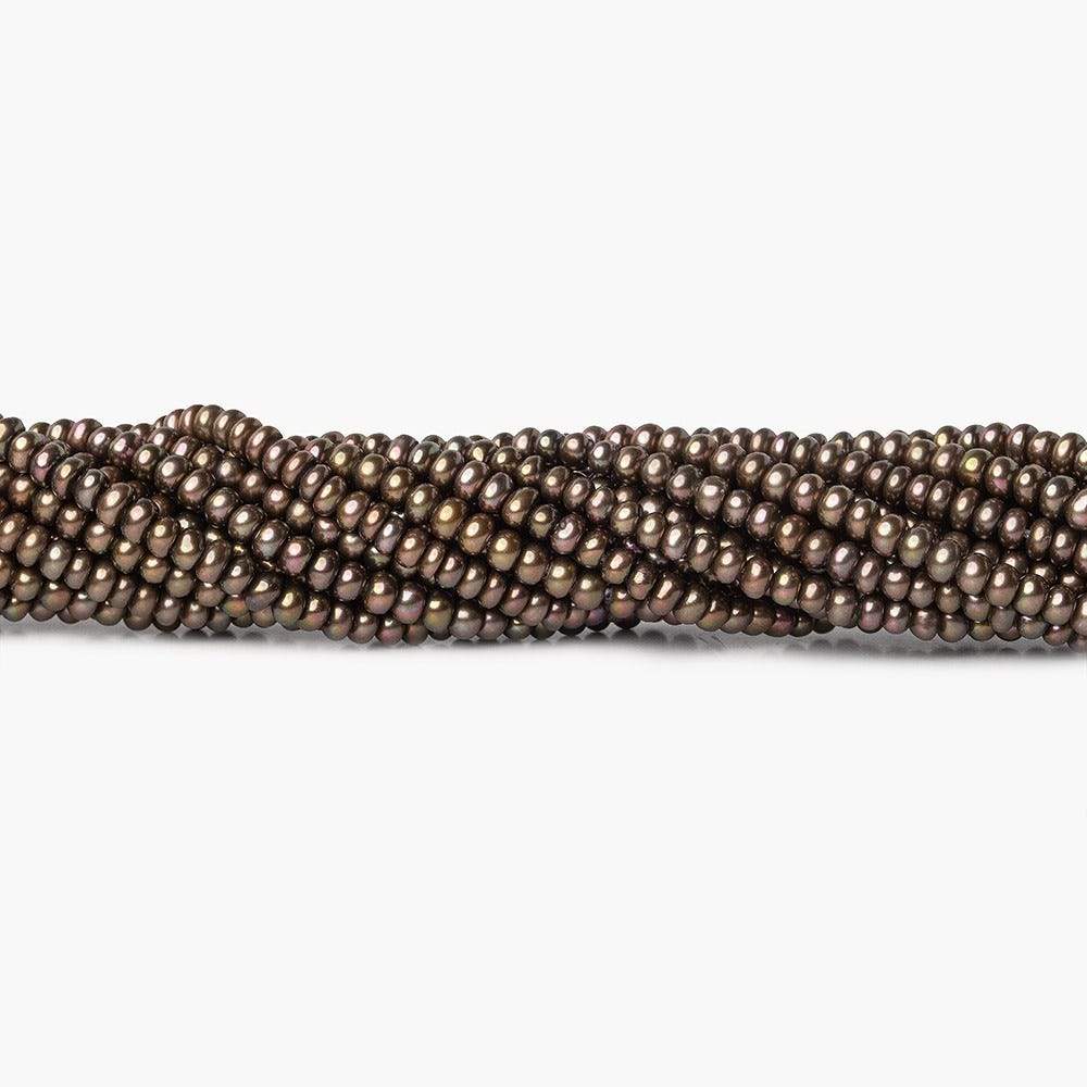 Eggplant Center Drill Button Freshwater Pearl