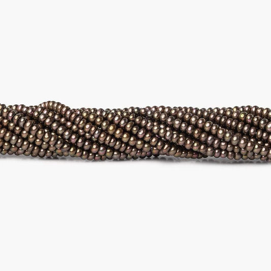 Eggplant Center Drill Button Freshwater Pearl