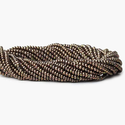 Eggplant Center Drill Button Freshwater Pearl