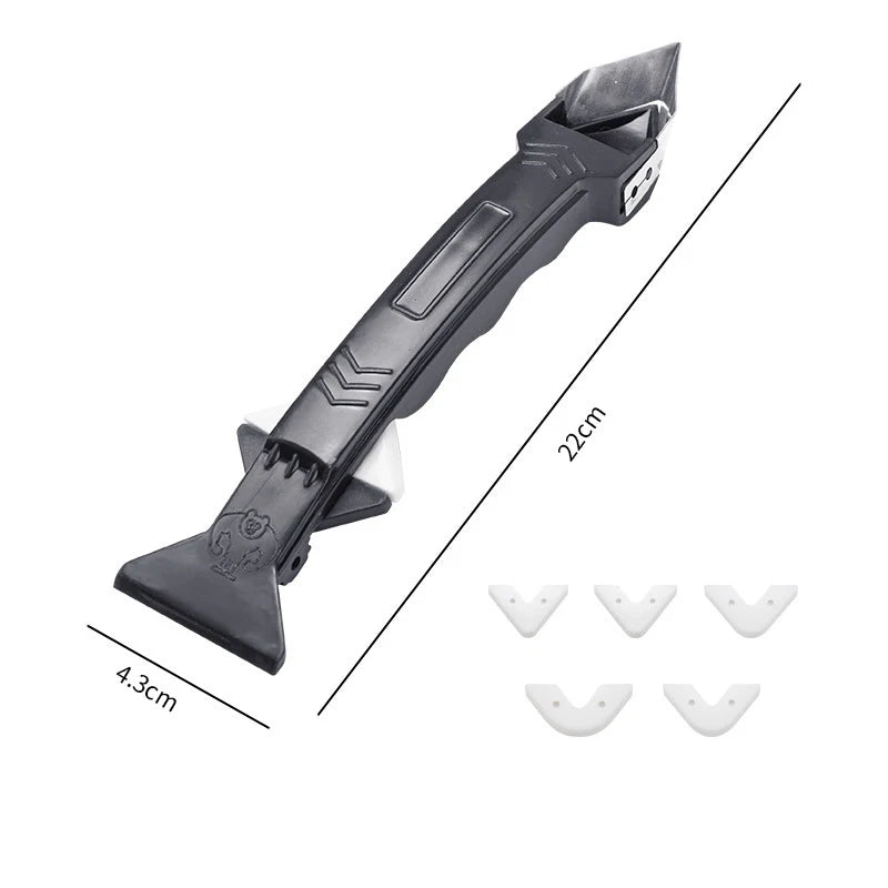 5 in 1 Silicone Scraper Sealant Smooth Remover Tool Set Caulking Finisher Smooth Grout Kit Floor Mould Removal Hand Tools Set