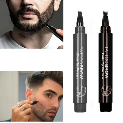 4-Tip Beard Pen Beard Filler Penci Beard Hair Enhancer Lasting Repair Moustache Coloring Shaping Tools Hair Eyebrow Pencil