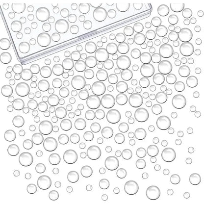 350Pcs Clear Dewdrop Holographic Water Droplets Embellishments Card Making Supplies Resin Dewdrop Beads Waterdrop for DIY Crafts