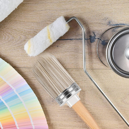 Professional Chalk and Milk Painting and Wax Brush for Furniture,Diy Painting Soft round Brush,Stencils Brush,Large Oval Brush,Easy Cleaning