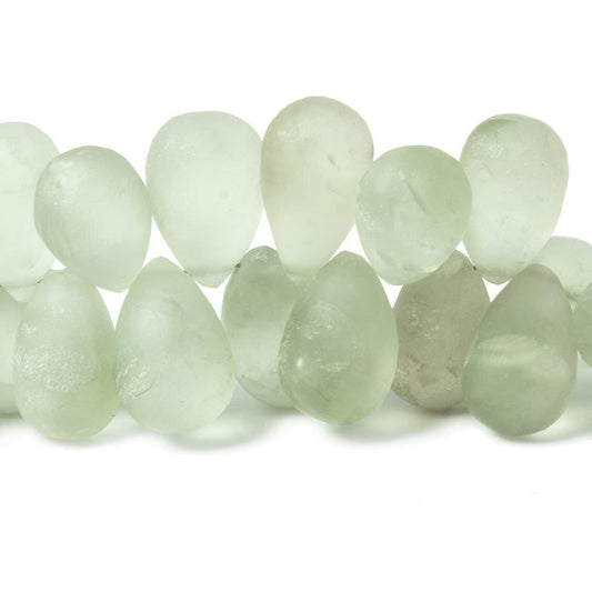 12x7-16x9mm Frosted Prasiolite Plain Tear Drop Beads 7 inch 50 pieces