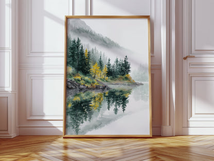 Autumn's Embrace on Still Waters