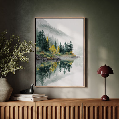 Autumn's Embrace on Still Waters