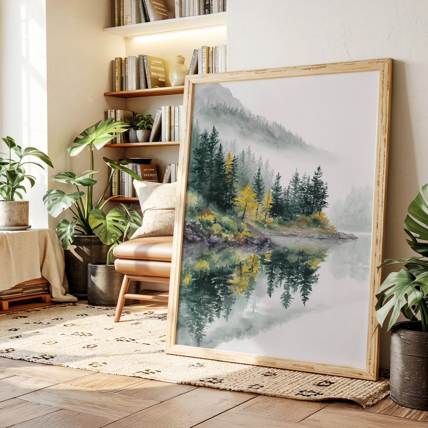 Autumn's Embrace on Still Waters