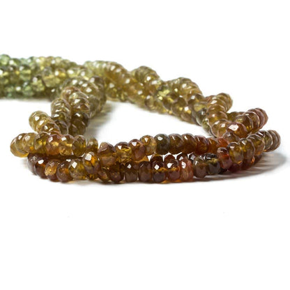 5.5mm Green & Brown Apatite Faceted Rondelle Beads 15 inch 100 pieces