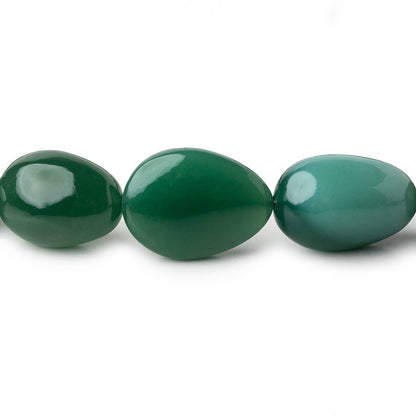 11x9-19x15mm Forest Green Chalcedony plain nuggets 19 inch 29 beads