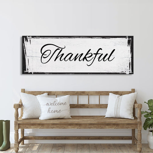 Thankful Canvas Sign, Thankful Sign on Wood, Thanksgiving Signs, Fall Signs, Thankful Wood Signs, Thanksgiving Decor, Framed Wood Signs
