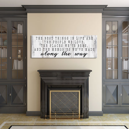 inspirational signs, the best things in life canvas sign, home decor sign, wood sign wall decor, motivational signs, the memories we've made