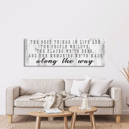 inspirational signs, the best things in life canvas sign, home decor sign, wood sign wall decor, motivational signs, the memories we've made