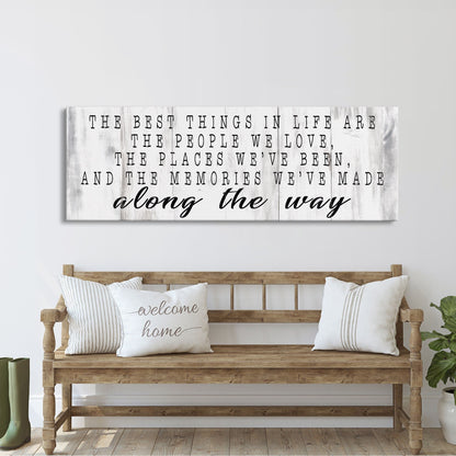 inspirational signs, the best things in life canvas sign, home decor sign, wood sign wall decor, motivational signs, the memories we've made
