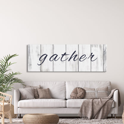 Gather Canvas Sign Gather Sign Large Gather Wood Sign Gather Sign Canvas Wood Dining Room Signs Dining Room Wall Decor Thanksgiving Signs