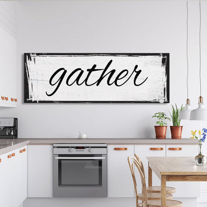 Gather Canvas Sign Gather Sign Large Gather Wood Sign Gather Sign Canvas Wood Dining Room Signs Dining Room Wall Decor Thanksgiving Signs