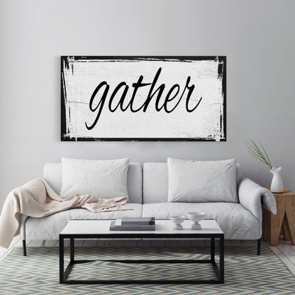 Gather Canvas Sign Gather Sign Large Gather Wood Sign Gather Sign Canvas Wood Dining Room Signs Dining Room Wall Decor Thanksgiving Signs