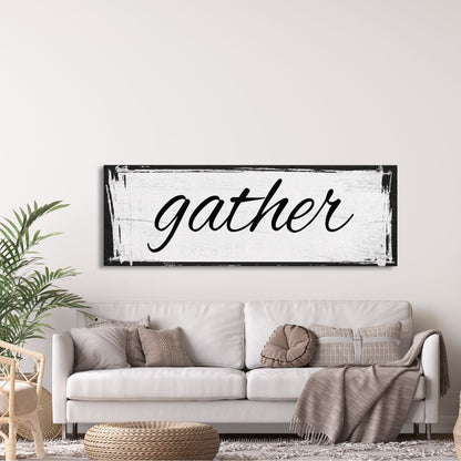Gather Canvas Sign Gather Sign Large Gather Wood Sign Gather Sign Canvas Wood Dining Room Signs Dining Room Wall Decor Thanksgiving Signs