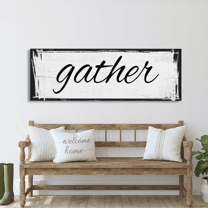 Gather Canvas Sign Gather Sign Large Gather Wood Sign Gather Sign Canvas Wood Dining Room Signs Dining Room Wall Decor Thanksgiving Signs