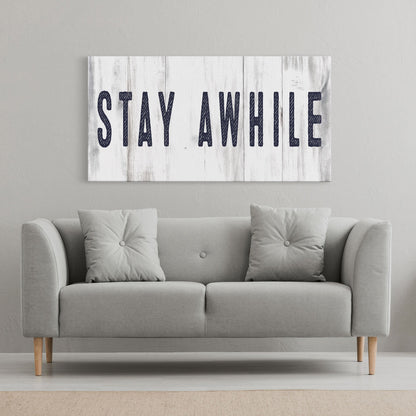 Stay awhile sign, Stay Awhile Canvas Print, Living Room Signs, Living room wall decor, Entryway Wood sign, wooden signs, Mothers Day gifts