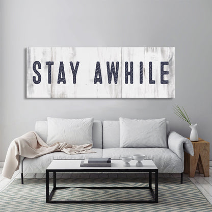 Stay awhile sign, Stay Awhile Canvas Print, Living Room Signs, Living room wall decor, Entryway Wood sign, wooden signs, Mothers Day gifts