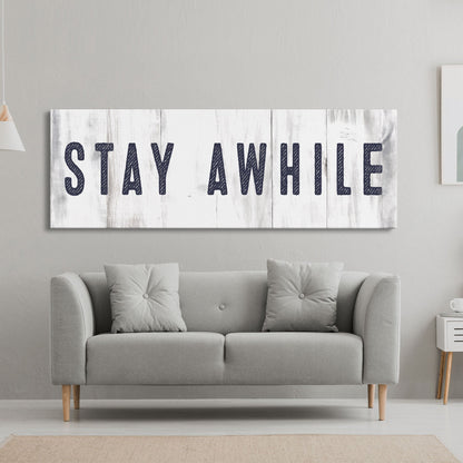 Stay awhile sign, Stay Awhile Canvas Print, Living Room Signs, Living room wall decor, Entryway Wood sign, wooden signs, Mothers Day gifts