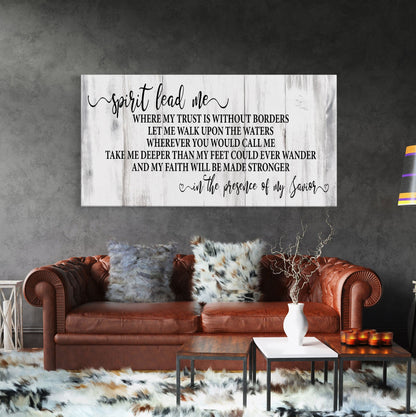 Song wall decor, Hillsong, spirit lead me canvas print, inspirational wall decor, worship song sign, worship song decor, Christian decor