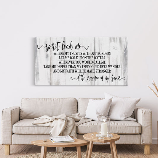 Song wall decor, Hillsong, spirit lead me canvas print, inspirational wall decor, worship song sign, worship song decor, Christian decor