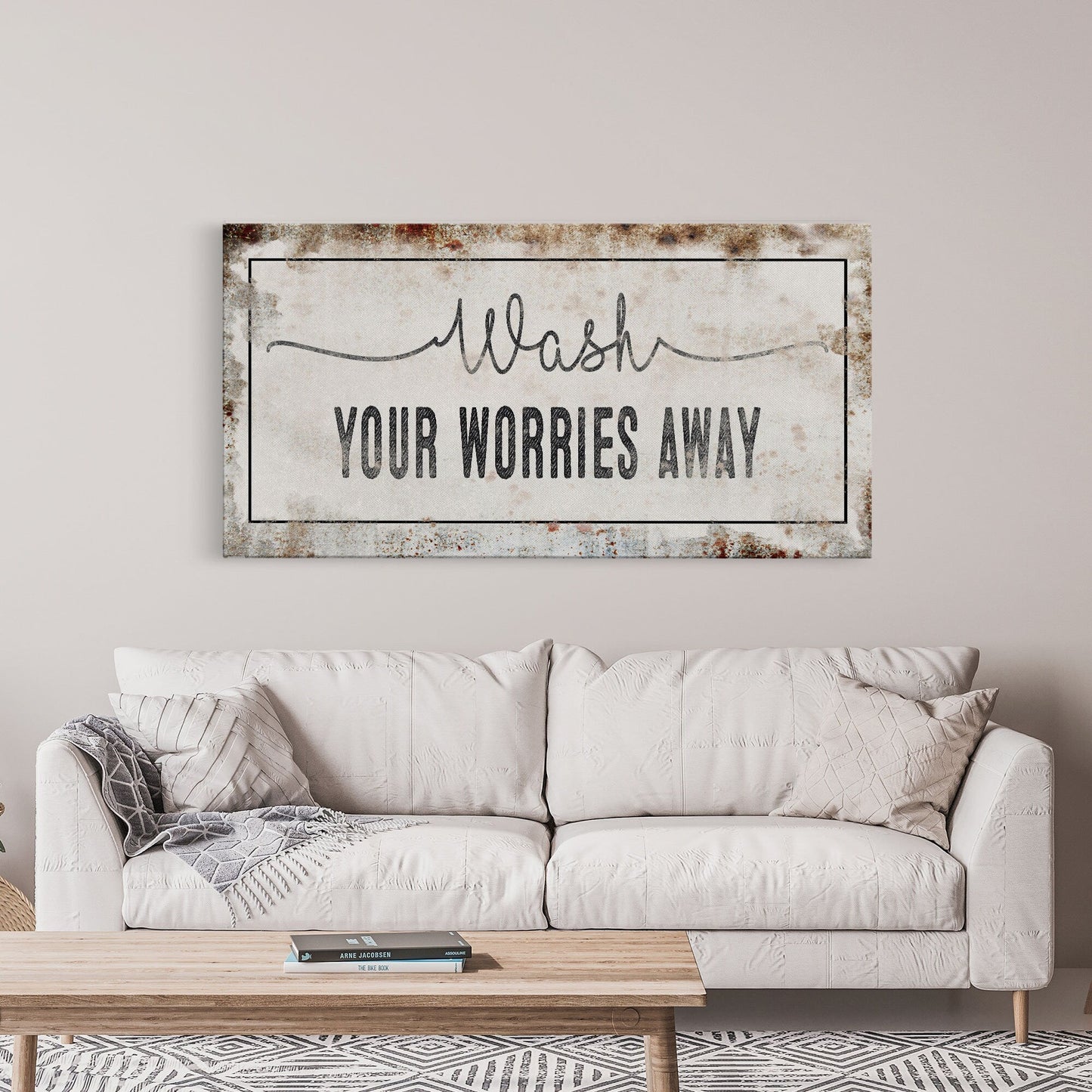 bathroom sign, wash your worries away sign, bath sign, sign for bathroom, bathroom wall decor, bathroom wall art, bath decor, canvas print