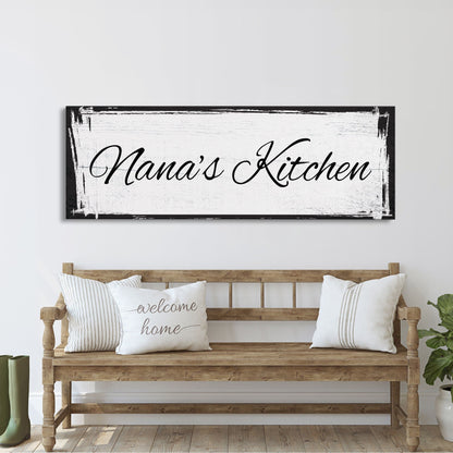 Custom Canvas Sign for Kitchen, Nana's Kitchen Canvas Sign, Personalized Kitchen Signs, Nana Mothers Day Gift, Custom Kitchen Sign Wall Deco