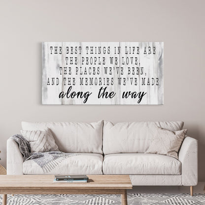 inspirational signs, the best things in life canvas sign, home decor sign, wood sign wall decor, motivational signs, the memories we've made
