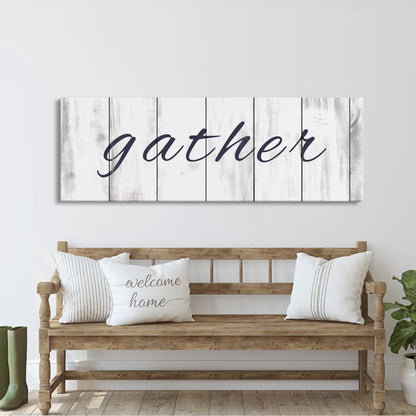 Gather Canvas Sign Gather Sign Large Gather Wood Sign Gather Sign Canvas Wood Dining Room Signs Dining Room Wall Decor Thanksgiving Signs