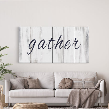 Gather Canvas Sign Gather Sign Large Gather Wood Sign Gather Sign Canvas Wood Dining Room Signs Dining Room Wall Decor Thanksgiving Signs