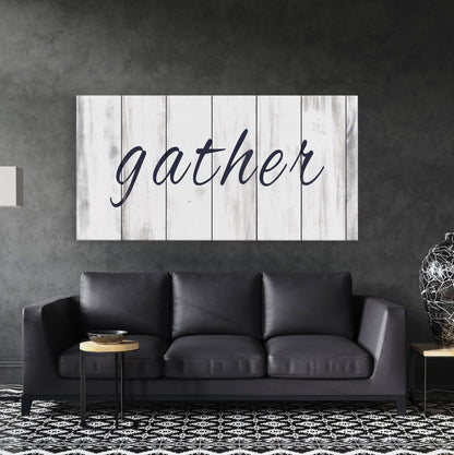 Gather Canvas Sign Gather Sign Large Gather Wood Sign Gather Sign Canvas Wood Dining Room Signs Dining Room Wall Decor Thanksgiving Signs