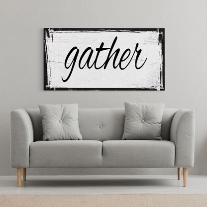 Gather Canvas Sign Gather Sign Large Gather Wood Sign Gather Sign Canvas Wood Dining Room Signs Dining Room Wall Decor Thanksgiving Signs