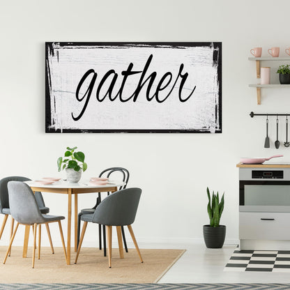Gather Canvas Sign Gather Sign Large Gather Wood Sign Gather Sign Canvas Wood Dining Room Signs Dining Room Wall Decor Thanksgiving Signs