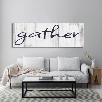 Gather Canvas Sign Gather Sign Large Gather Wood Sign Gather Sign Canvas Wood Dining Room Signs Dining Room Wall Decor Thanksgiving Signs
