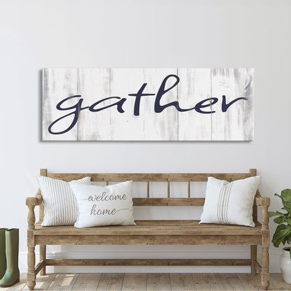 Gather Canvas Sign Gather Sign Large Gather Wood Sign Gather Sign Canvas Wood Dining Room Signs Dining Room Wall Decor Thanksgiving Signs