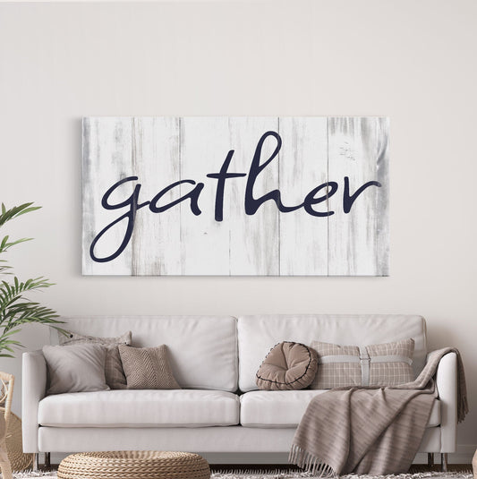 Gather Canvas Sign Gather Sign Large Gather Wood Sign Gather Sign Canvas Wood Dining Room Signs Dining Room Wall Decor Thanksgiving Signs
