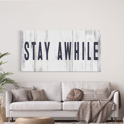 Stay awhile sign, Stay Awhile Canvas Print, Living Room Signs, Living room wall decor, Entryway Wood sign, wooden signs, Mothers Day gifts