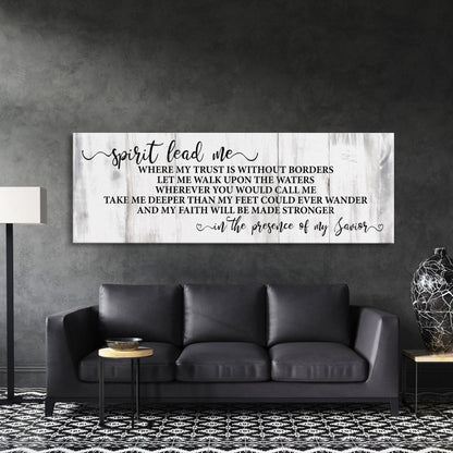 Song wall decor, Hillsong, spirit lead me canvas print, inspirational wall decor, worship song sign, worship song decor, Christian decor