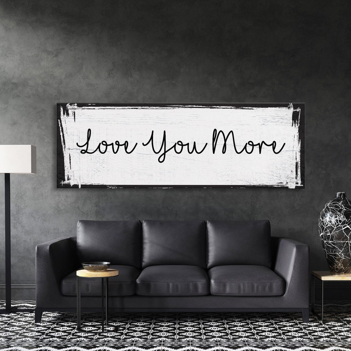 Bedroom wall decor, above bed canvas print, master bedroom sign, love you more, gift for her
