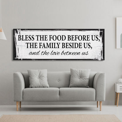 Bless the food before us canvas sign, dining room sign, kitchen sign, mothers day gift, kitchen wall art, dining room wall art