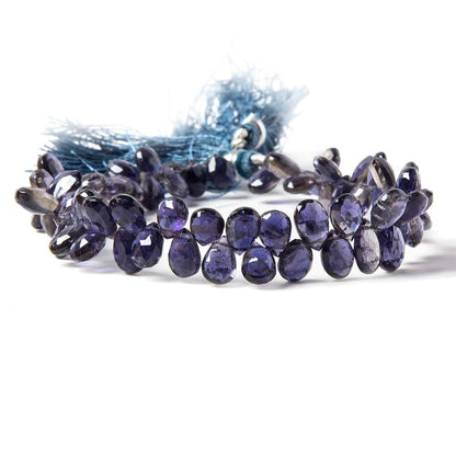 5x4-9x5mm Iolite Faceted Pear Beads 7.5 inch 58 pieces