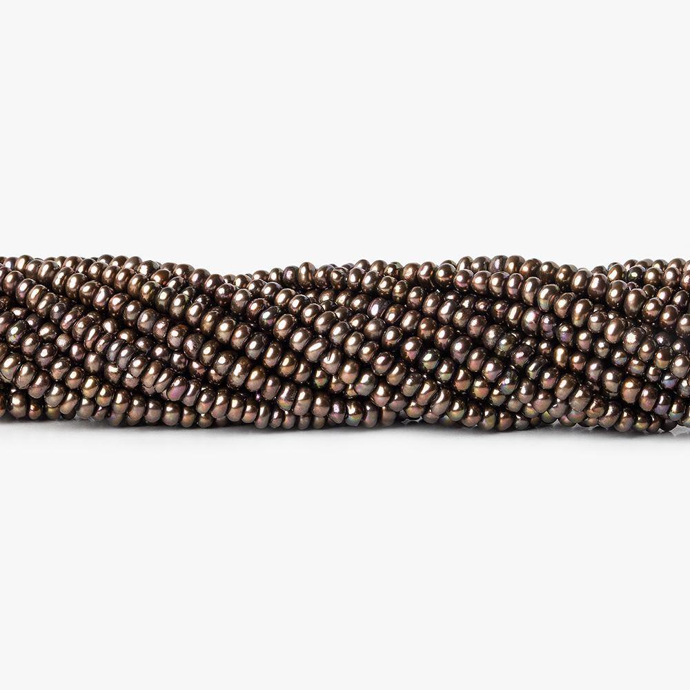 3mm Iridescent Green Center Drill Button Freshwater Pearl 210 pcs