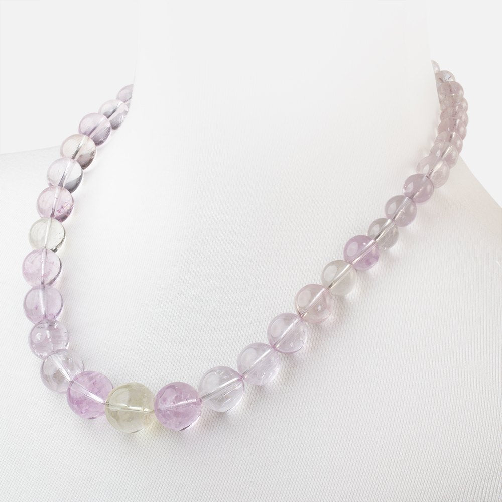 Kunzite Plain Round Necklace with a 14kt Gold Clasp AAA
